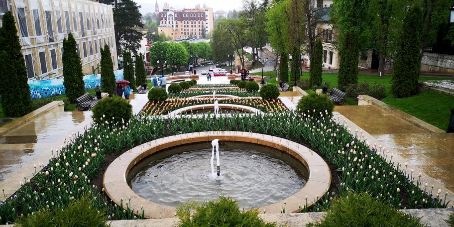 Фонтаны на Каскадной лестнице в Кисловодске