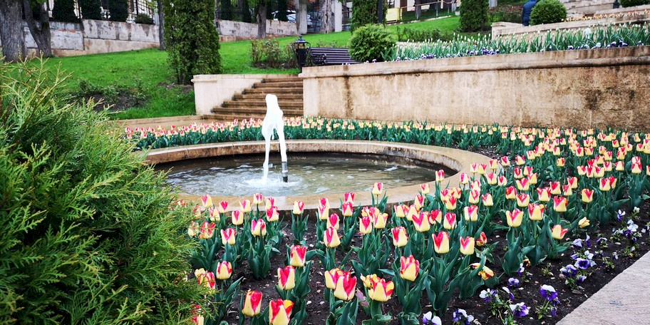 Фонтаны на Каскадной лестнице в Кисловодске